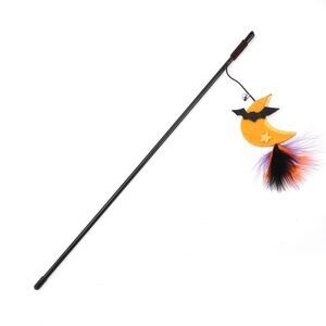 Convenient Moon Pattern Cat Playing Rod Yellow Orange Black Purple